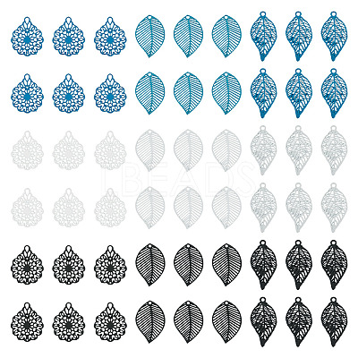 72Pcs 9 Styles Spray Paint 430 Stainless Steel Charms STAS-TA0006-11B-1