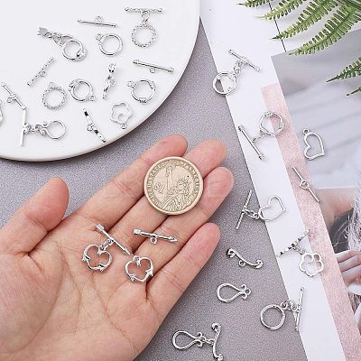 20Sets 10 Style Brass Toggle Clasps KK-FH0002-25-1
