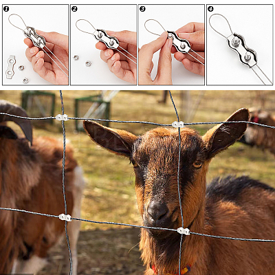 16Pcs 4 Style 304 Stainless Steel Double 2-Post Cable Clamp FIND-GA0002-28-1