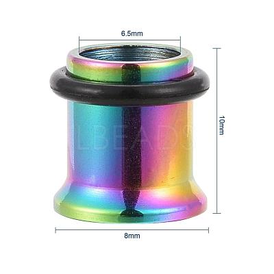 12Pcs 6 Colors 316 Surgical Stainless Steel Screw Ear Gauges Flesh Tunnels Plugs STAS-YW0001-15-1