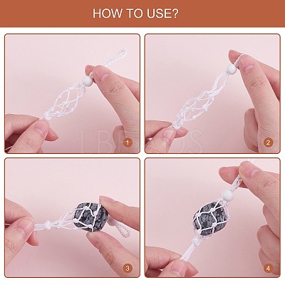 12Pcs Wing Braided Nylon Cord Macrame Pouch Pendant Decorations AJEW-SW00009-04-1