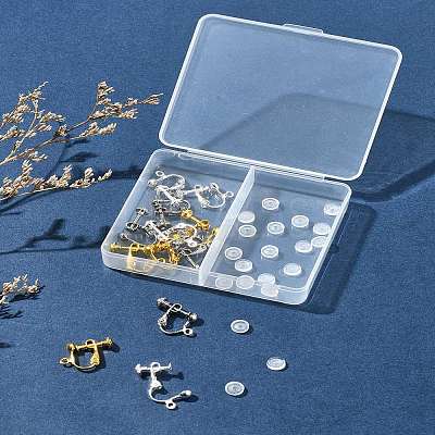 12Pcs 3 ColorS Brass Screw On Clip-on Earring Findings KK-FS0001-32-1