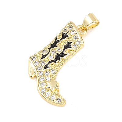 Brass Micro Pave Cubic Zirconia with Enamel Pendants KK-Z145-02G-1