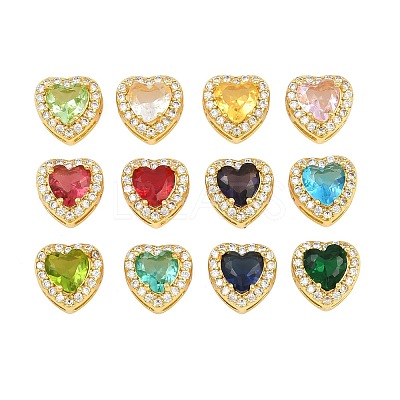 Brass Pave Cubic Zirconia Beads CU-CBA3D67-08G-1