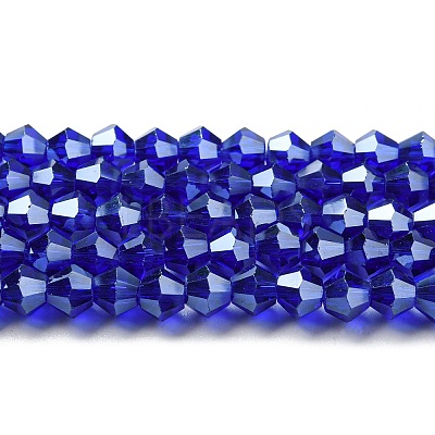 Transparent Electroplate Glass Beads Strands GLAA-F029-4mm-C06-1