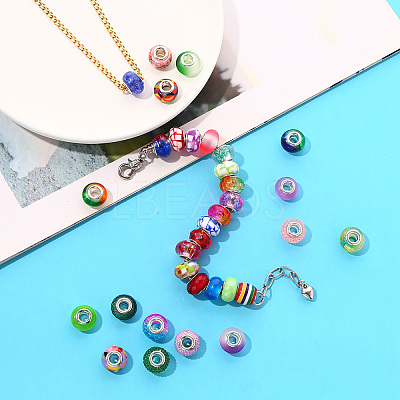 27Pcs 27 Style Acrylic & Resin & Polymer Clay Rhinestone European Beads FPDL-S015-05B-1