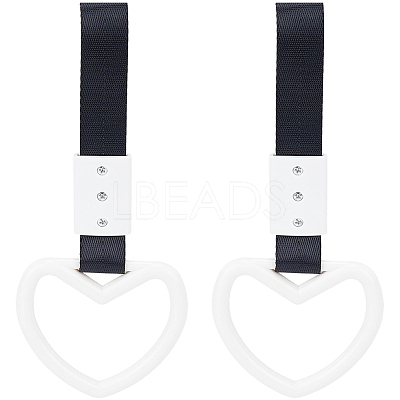 2Pcs ABS Plastic Heart Rear Bumper Warning Handle Ring HJEW-SP0001-49D-1