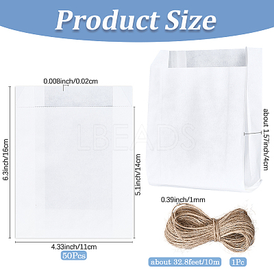 50Pcs Rectangle Paper Baking Bags CARB-SP0001-05A-01-1