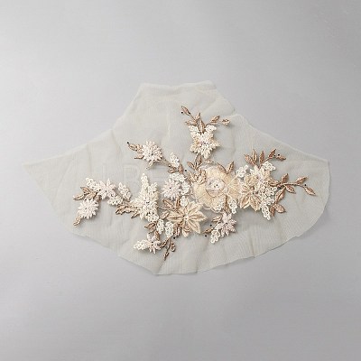 3D Flower Pattern Rayon Embroidery Ornament Accessories DIY-WH0399-52B-1