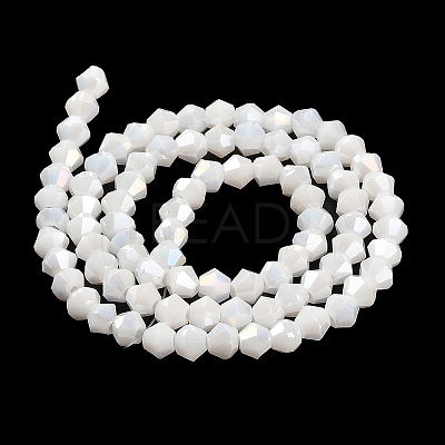 Opaque Solid Color Electroplate Glass Beads Strands GLAA-F029-P4mm-A15-1