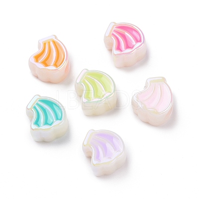 UV Plating Rainbow Iridescent Acrylic European Beads SACR-E009-24-1