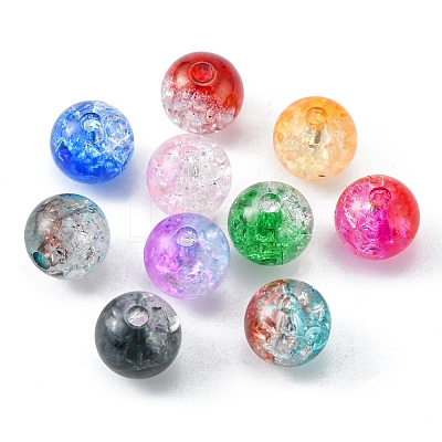 420Pcs 15 Colors Transparent Crackle Acrylic Beads CACR-FS0001-01-1