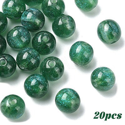 20Pcs Round Imitation Cat Eye Resin Beads RESI-YW0004-43G-1
