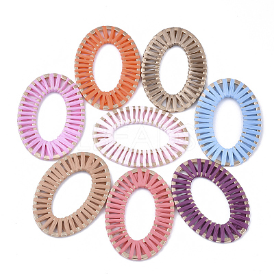 Handmade Raffia Woven Linging Rings WOVE-Q077-22-1