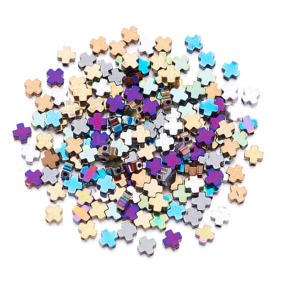 200Pcs 10 Colors Electroplated Synthetic Non-magnetic Hematite Beads G-TA0002-10-1
