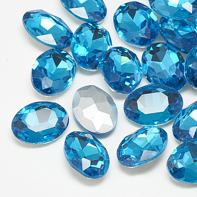 Pointed Back Glass Rhinestone Cabochons RGLA-T080-8x10mm-12-1