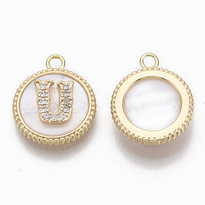 Brass Micro Pave Cubic Zirconia Pendants KK-T062-04U-NF-1