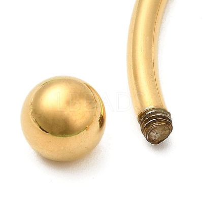 Screw End Ball 304 Stainless Steel Open Cuff Bangles BJEW-G677-01G-1