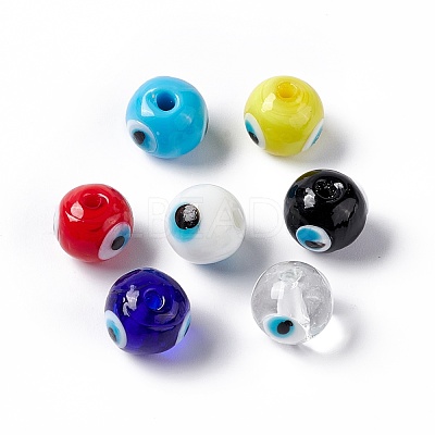 Handmade Evil Eye Lampwork Beads LAMP-F025-03-1