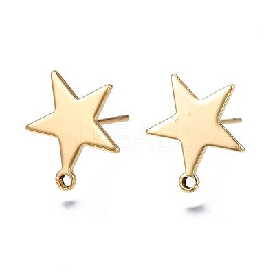 Brass Stud Earring Findings KK-S345-201-1