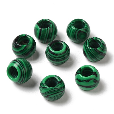 Synthetic Malachite European Beads G-N342-03B-1
