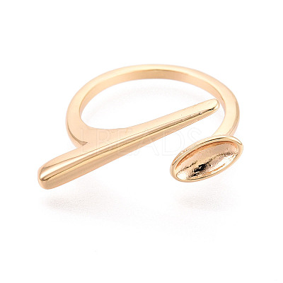 Brass Cuff Ring Components KK-T076-81G-1