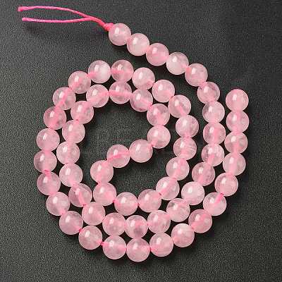 Pink Color Natural Madagascar Rose Quartz Beads Strands G-F222-41-6mm-1
