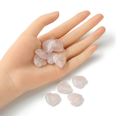 Natural Rose Quartz Heart Palm Stone G-YW0001-52A-1