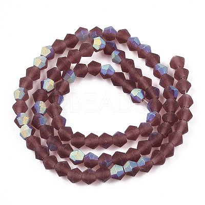 Imitate Austrian Crystal Bicone Frosted Glass Beads Strands EGLA-A039-T3mm-MB05-1