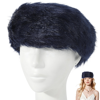 1Pc Faux Fur Fiber Yarn Warmer Headbands COHT-CY0001-01C-1