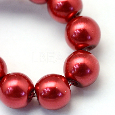 Baking Paint Pearlized Glass Pearl Round Bead Strands X-HY-Q003-4mm-51-1