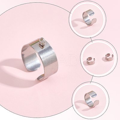 24Pcs 304 Stainless Steel Finger Ring Settings STAS-BBC0010-09B-1