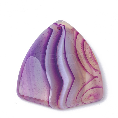 Dyed Natural Striped Agate/Banded Agate Pendants G-S280-04-1