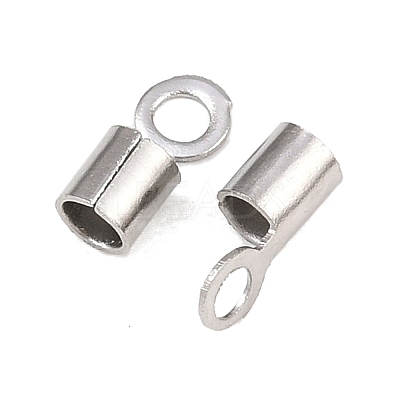 304 Stainless Steel Fold Over Crimp Cord Ends STAS-P434-05B-P-1