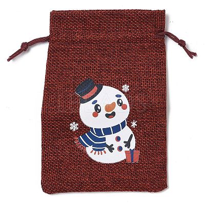 Christmas Theme Jute Cloth Storage Bags ABAG-F010-01A-03-1