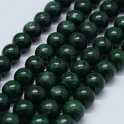 Natural Malachite Beads Strands G-F571-27B2-6mm-1
