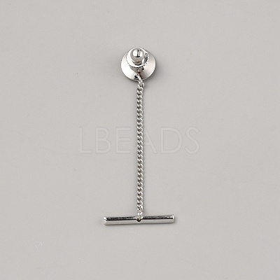 Brass Tie Tack Clutch with Chains KK-WH0083-11P-1