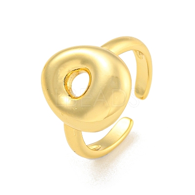 Brass Letter Open Cuff Rings for Women RJEW-G313-01O-G-1