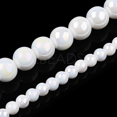 Electroplate Opaque Glass Beads Strands GLAA-T032-P4mm-AB02-1