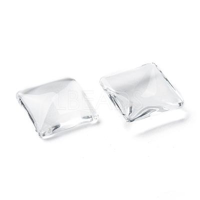 Transparent Glass Square Cabochons GGLA-S022-12mm-1