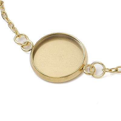 304 Stainless Steel Round Cabochon Setting Bracelets BJEW-JB11091-01-1