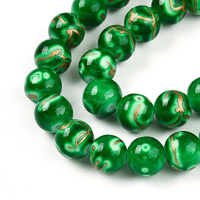 Baking Paint Glass Beads Strands DGLA-N010-10mm-04-1