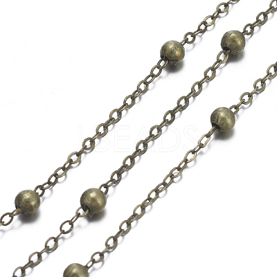 Brass Flat Oval Cable Chains CHC018Y-AB-1