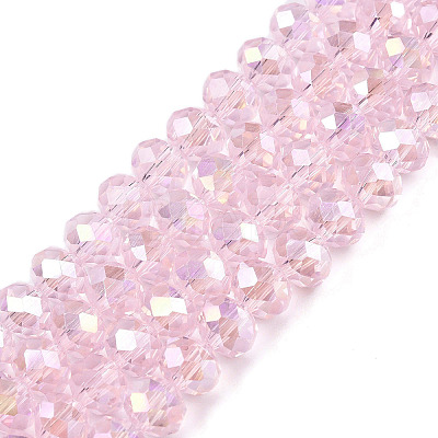 Electroplate Glass Beads Strands EGLA-A044-T8mm-B10-1