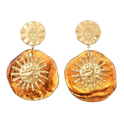 304 Stainless Steel & Resin Stud Dangle Earrings for Women SA-CBA717A-01G-01-1