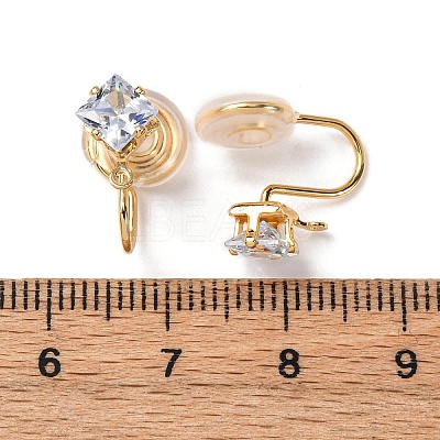 Brass Micro Pave Cubic Zirconia Ear Cuff Findings KK-F898-15E-G-1