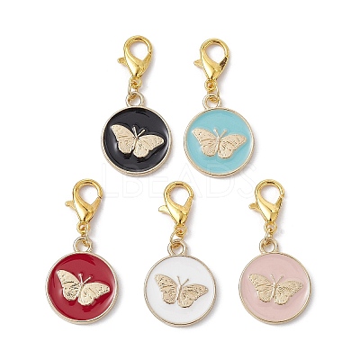 Alloy Enamel Pendant Decorations HJEW-JM01517-1