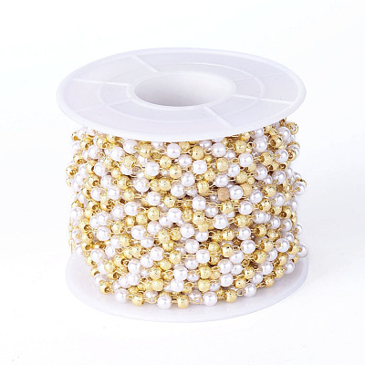 Handmade Acrylic Beaded Chains KK-I651-02G-1
