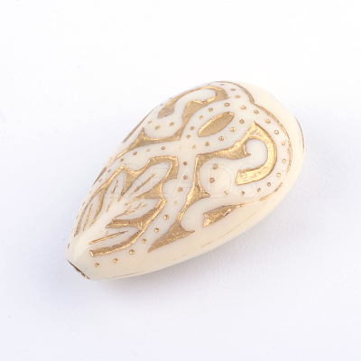 Teardrop Plating Acrylic Beads PACR-Q102-151A-1