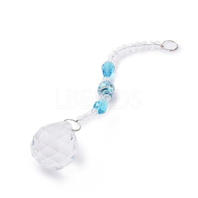 Faceted Crystal Glass Ball Chandelier Suncatchers Prisms AJEW-G025-A07-1